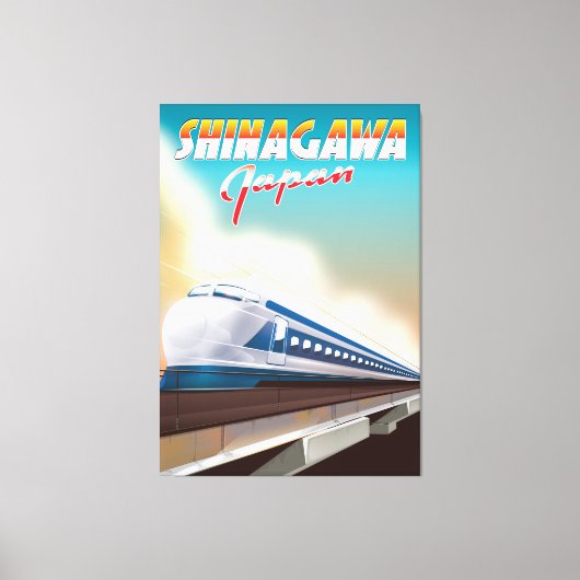 Shinagawa Japan reisposter. Canvas Afdruk (Voorkant)