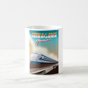 Shinagawa Japan reisposter. Koffiemok