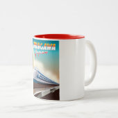 Shinagawa Japan reisposter. Tweekleurige Koffiemok (Voorkant rechts)