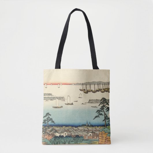 Shinagawa, Japan:  Woodblock Print Tote Bag (Voorkant)