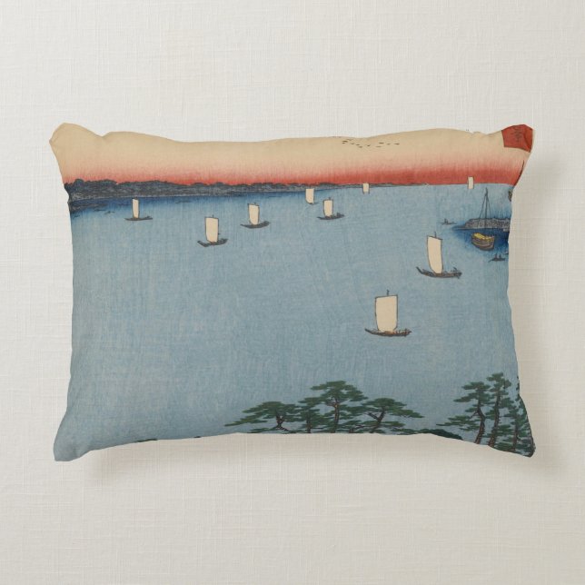 Shinagawa Susaki  Ukiyo-e Japanse kunst Accent Kussen (Voorkant)