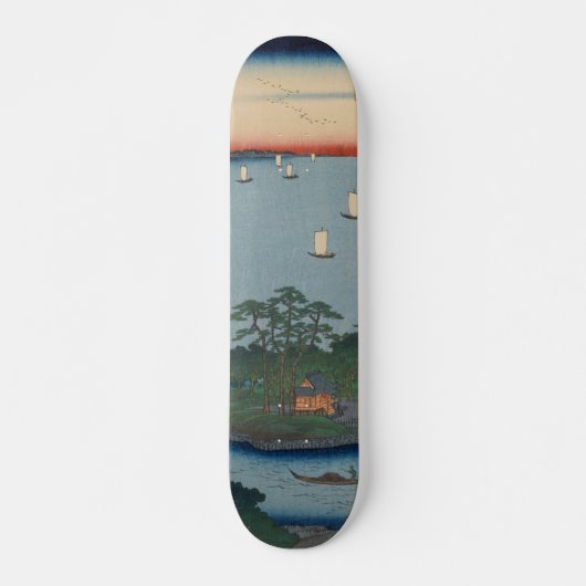 Shinagawa Susaki Ukiyo-e Japanse kunst Persoonlijk Skateboard (Voorkant)