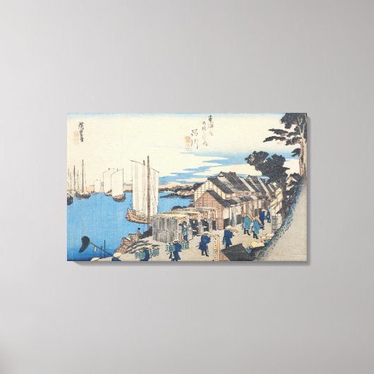 Shinagawa: vertrek van een Daimyo Canvas Afdruk (Voorkant)