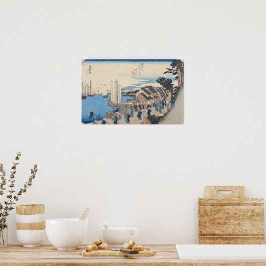 Shinagawa: vertrek van een Daimyo Poster (Keuken)