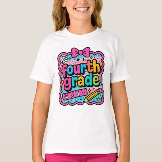 Shine 4e klas terug naar school t-shirt (Voorkant)