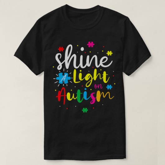 Shine A Light On Autism T-shirt (Design voorkant)