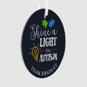 Shine A Light op Autisme Matching Team Custom Ornament (voorkant)