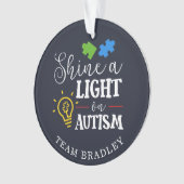 Shine A Light op Autisme Matching Team Custom Ornament (voorkant)