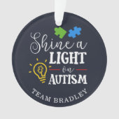 Shine A Light op Autisme Matching Team Custom Ornament (voorkant)