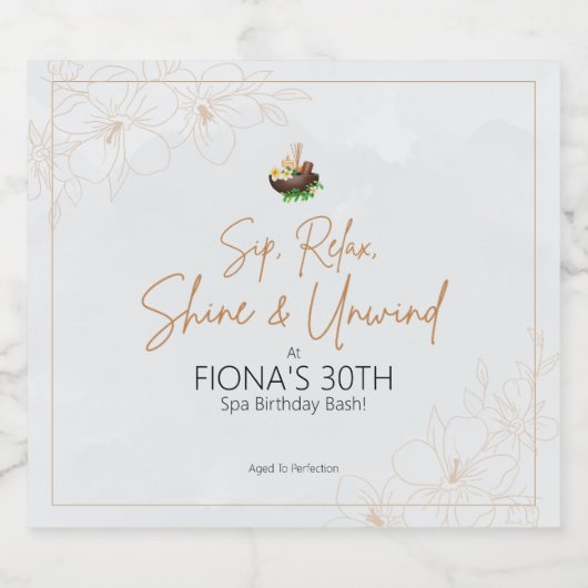 Shine and Unwind Wine Bottle Label Sparkling Wijnetiket (Enkel label)