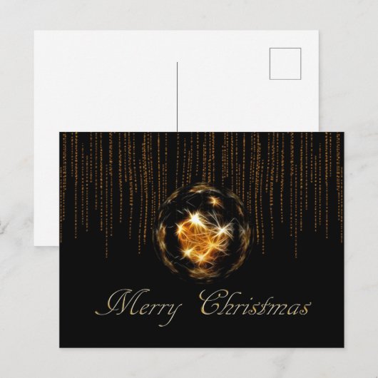 Shine/Bling Merry-kerstbal Briefkaart (Voorkant / Achterkant)