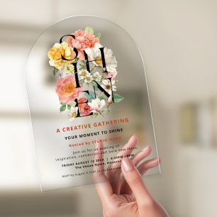 SHINE Bloemrijke Creatieve Zakelijke Evenement Acryl Uitnodigingen