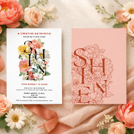 SHINE Bloemrijke Creatieve Zakelijke Evenement Kaart