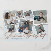 Shine Bright 7 Instant Photo Collage Hanukkah Folie Feestdagenkaart (Voorkant)