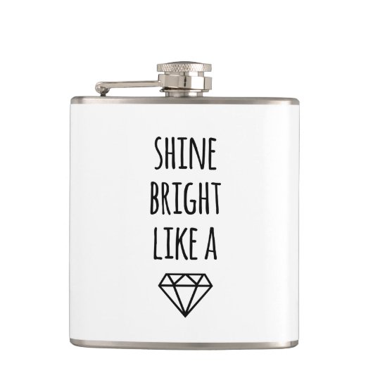 Shine Bright als een diamant Heupfles (Voorkant)
