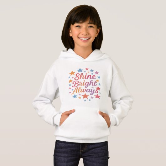 Shine Bright Always Kids' Pullover Hoodie  (Voorkant volledig)