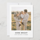 Shine Bright Cosy Christmas Minimalist Foto Feestdagenkaart (Voorkant)