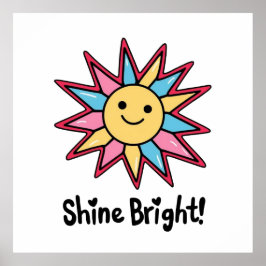 Shine Bright: een kleurrijk zonnescherm Poster
