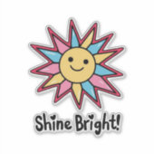 Shine Bright: een kleurrijk zonnescherm Sticker (Voorkant)
