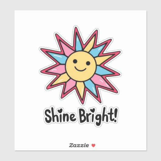 Shine Bright: een kleurrijk zonnescherm Sticker (Vel)