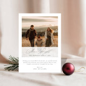 Shine Bright Elegant Script Rustic Christmas Photo Feestdagenkaart