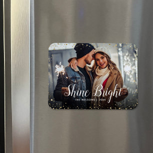 Shine Bright Glitz faux glitter foto overlay Magneet