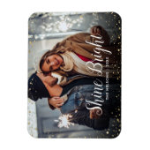 Shine Bright | Glitz faux glitter foto overlay Magneet (Verticaal)