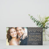 Shine Bright Holiday Fotokaart - Goud Feestdagenkaart (Staand voorkant)