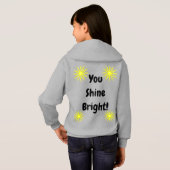 'Shine Bright' Hoodie Kind/Young Adult (grijs) (Achterkant volledig)