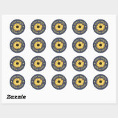 "Shine Bright" Inspirational Sunflower Design Ronde Sticker (Vel)