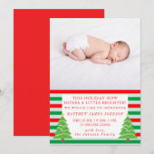 Shine Bright Kerstmis Pasgeboren Aankondiging (Voorkant / Achterkant)