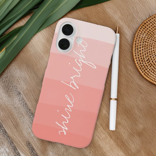 Shine Bright | Koraalperzik Waterverf Ombre Stripe Case-Mate iPhone Case