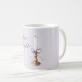 Shine Bright Lavender Bow White Gold Candle Koffiemok (Voorkant rechts)