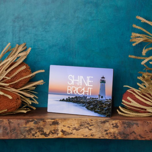 Shine Bright Lighthouse pasta Sunset Rocky Beach Fotoplaat (Zijkant)