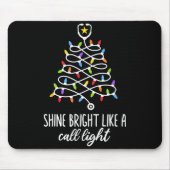 Shine Bright Like A Call Light Funny Nurse Christm Muismat (Voorkant)