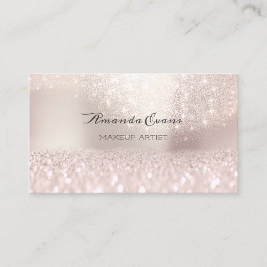 Shine Bright met Sparkly Pink Glitter Make-up Arti Afsprakenkaartje (Voorkant)