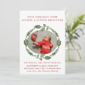 Shine Bright Newborn Kerstmis koninklijke aankondi Feestdagenkaart (Staand voorkant)