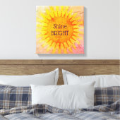 Shine Bright Positive Affirmation Quote Wall Art Canvas Afdruk (Insitu (Slaapkamer))