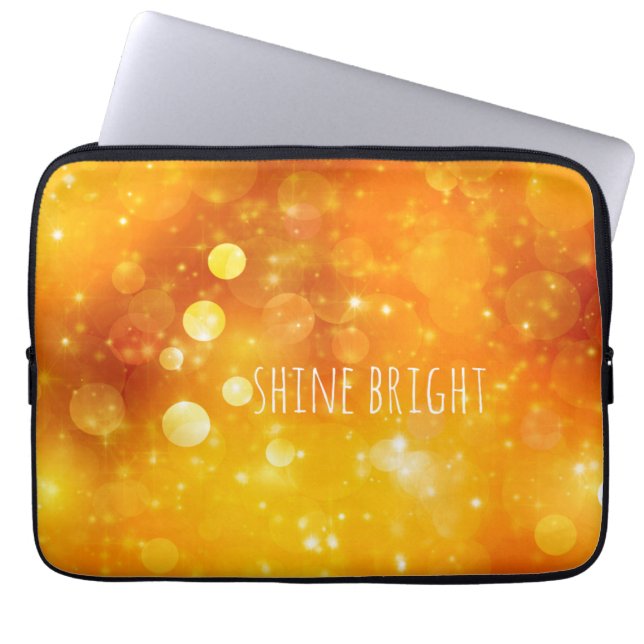 Shine Bright Quote met sprankelend ontwerp Laptop Sleeve (Voorkant)