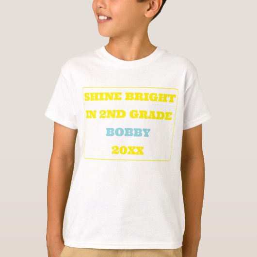 Shine Bright Second Grade Back To School T-Shirt (Voorkant)