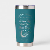 Shine Bright Starry Nights Teal Tumbler Geïsoleerde Drinkbeker (Voorkant)