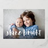 Shine Bright | Volledige foto Hanukkah Silver Folie Feestdagenkaart (Voorkant)