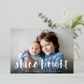 Shine Bright | Volledige foto Hanukkah Silver Folie Feestdagenkaart (Staand Voorkant)