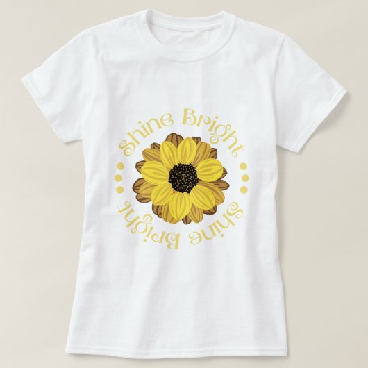 Shine Bright Yellow Sunflower T-shirt (Design voorkant)
