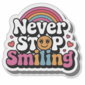 Shine Bright - Zon en glimlach Sticker (Voorkant)