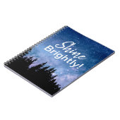 Shine Brightly Motivatie Quote Stars Sky Notitieboek (Linkerzijde)