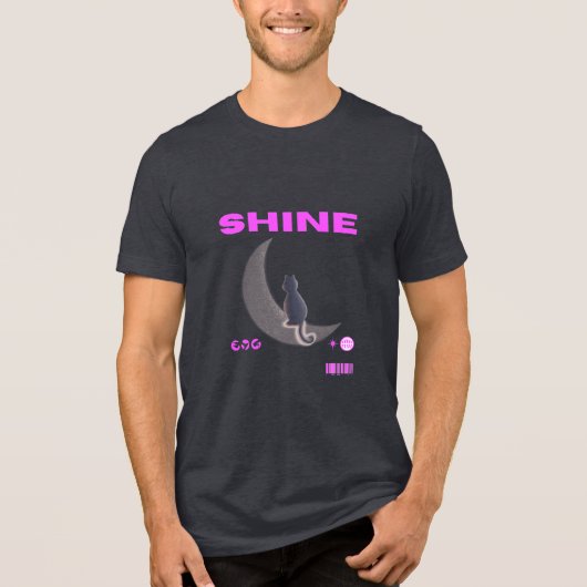 Shine Cat op de maan T-shirt (Voorkant)