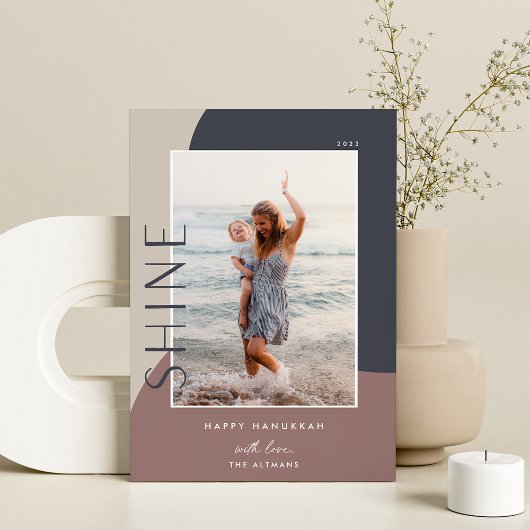 Shine Colorblock | Verticale foto Hanukkah Feestdagenkaart