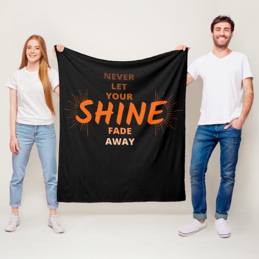 "SHINE" Cool Motivatie Fleece Blanket Deken (In situ)