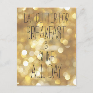 Shine de hele dag - Gold Sparkles vriendschap cita Briefkaart